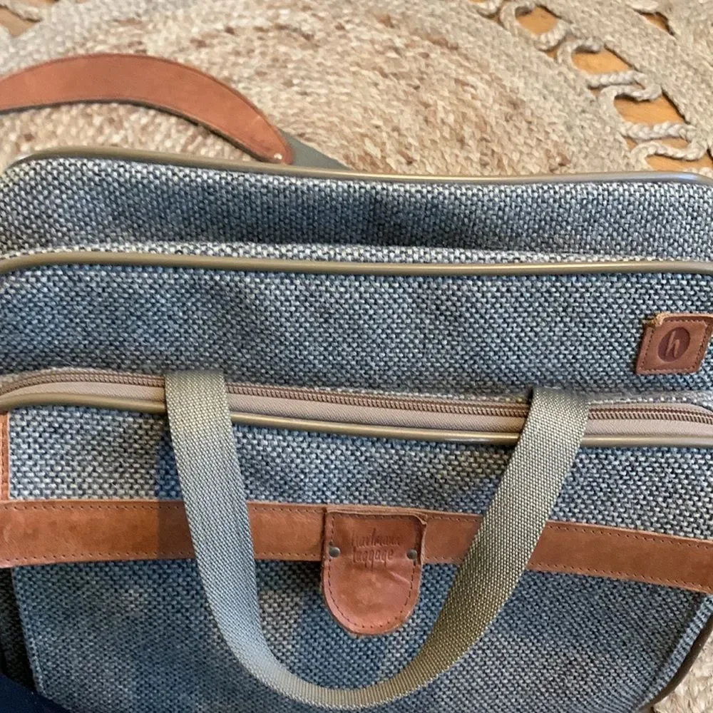 Vintage Hartmann Tweed Leather Carry On Laptop Bag Briefcase Messenger 16x11